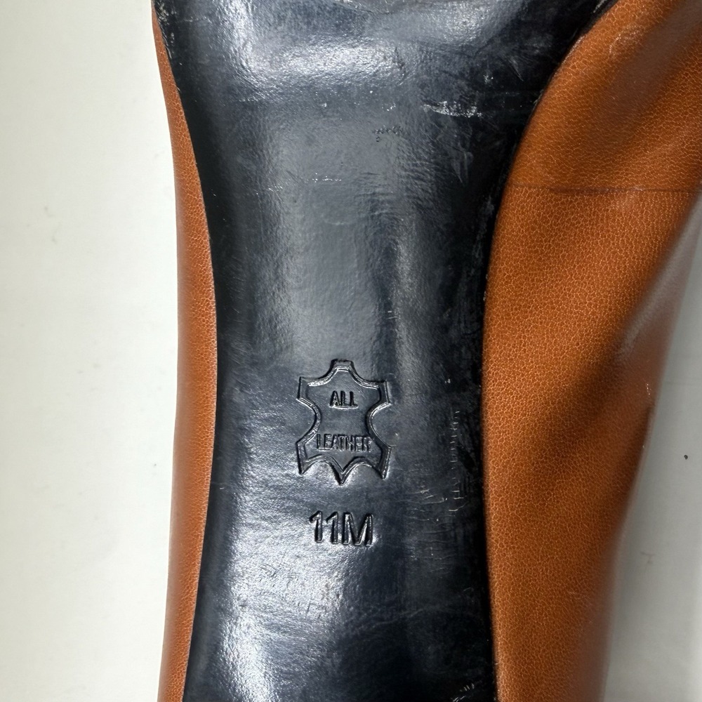 TORY BURCH KAY Pointy Toe Heels Womens SIZE 11 M Leather Two Tone Brown Black - Picture 6 of 6